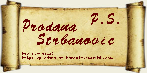 Prodana Štrbanović vizit kartica